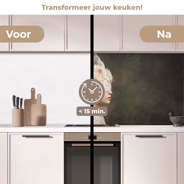 Keuken achterwand - Vleugels - Vrouw - Wit — 2