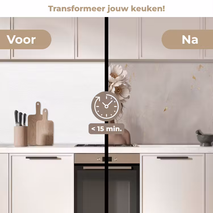 Keuken achterwand - Vrouw - Pioenroos - Wit — 2