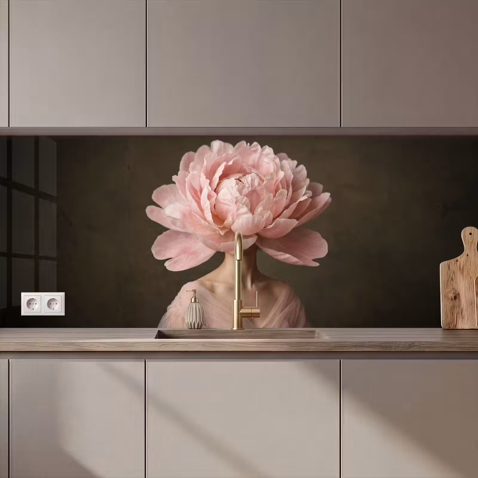 Keuken achterwand - Gezicht - Roos - Roze — 1