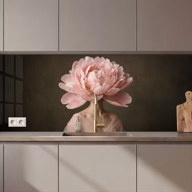 Keuken achterwand - Gezicht - Roos - Roze — 1