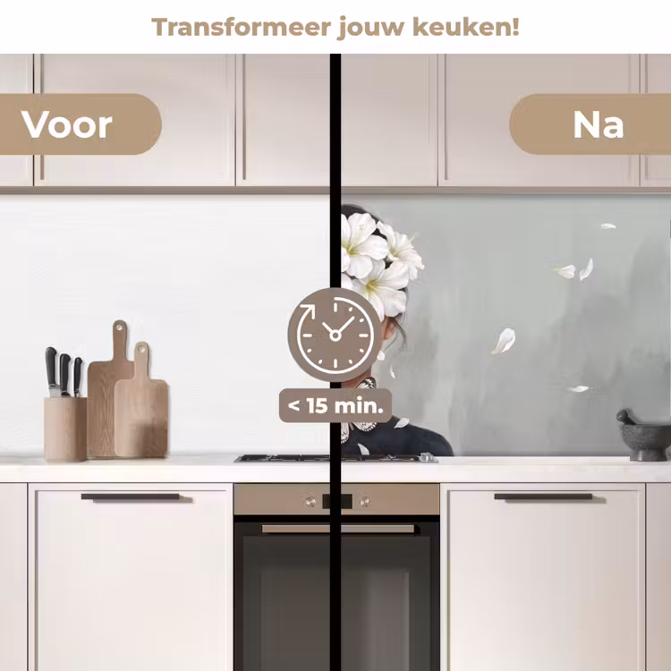 Keuken achterwand - Lelies - Portret - Wit — 2
