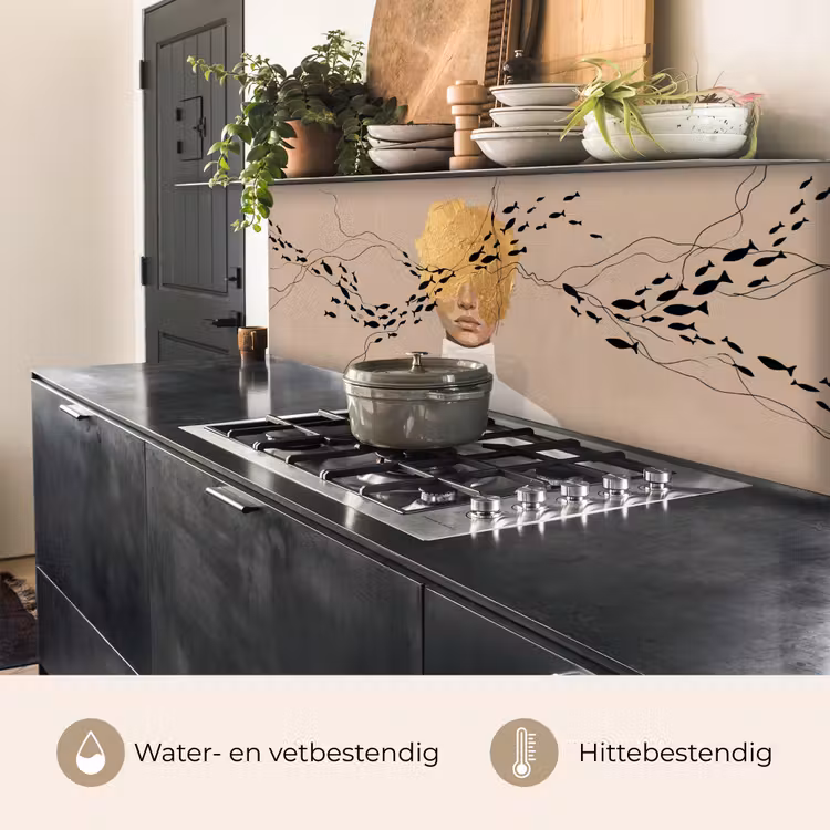 Keuken achterwand - Modern - Vrouw - Goud — 3