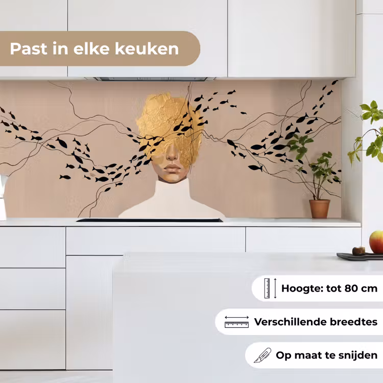 Keuken achterwand - Modern - Vrouw - Goud — 4