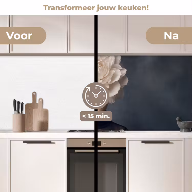 Keuken achterwand - Portret - Mysterieus - Wit — 2
