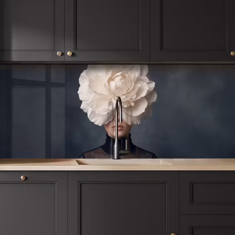 Keuken achterwand - Portret - Mysterieus - Wit — 6