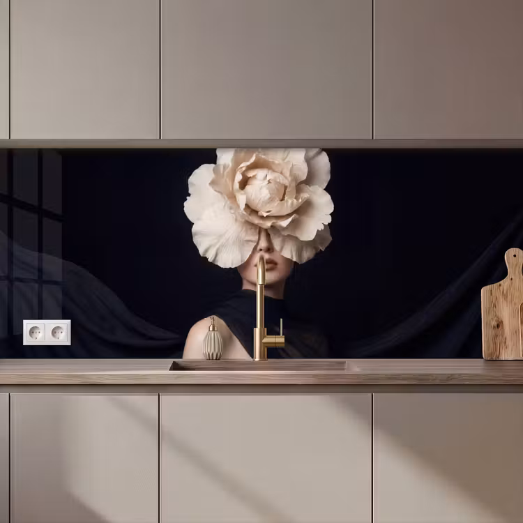 Keuken achterwand - Roos - Tijdloos - Zwart — 1