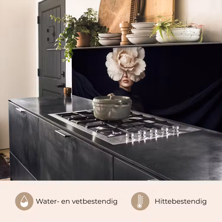 Keuken achterwand - Roos - Tijdloos - Zwart — 3