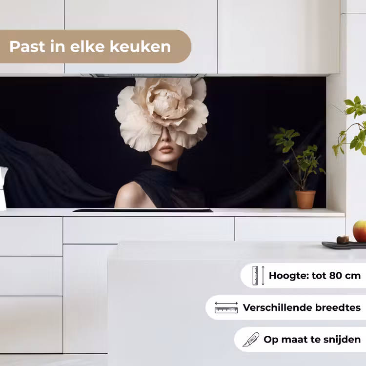 Keuken achterwand - Roos - Tijdloos - Zwart — 4