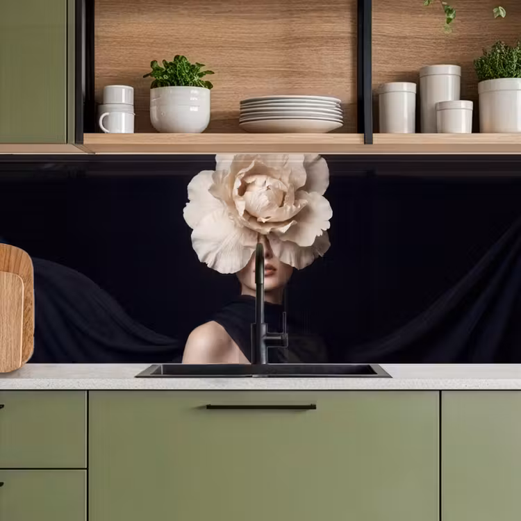 Keuken achterwand - Roos - Tijdloos - Zwart — 5