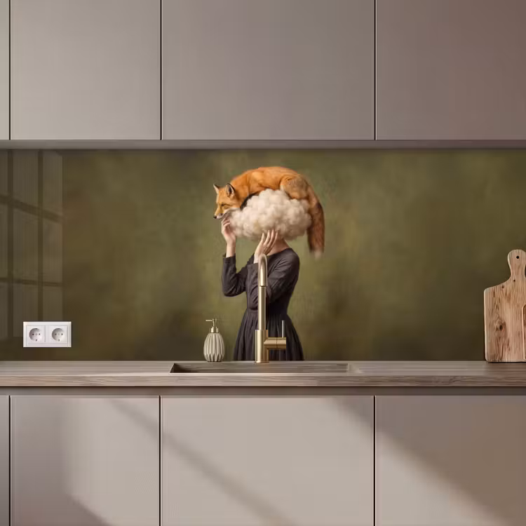 Keuken achterwand - Vos - Surrealistisch - Groen — 1