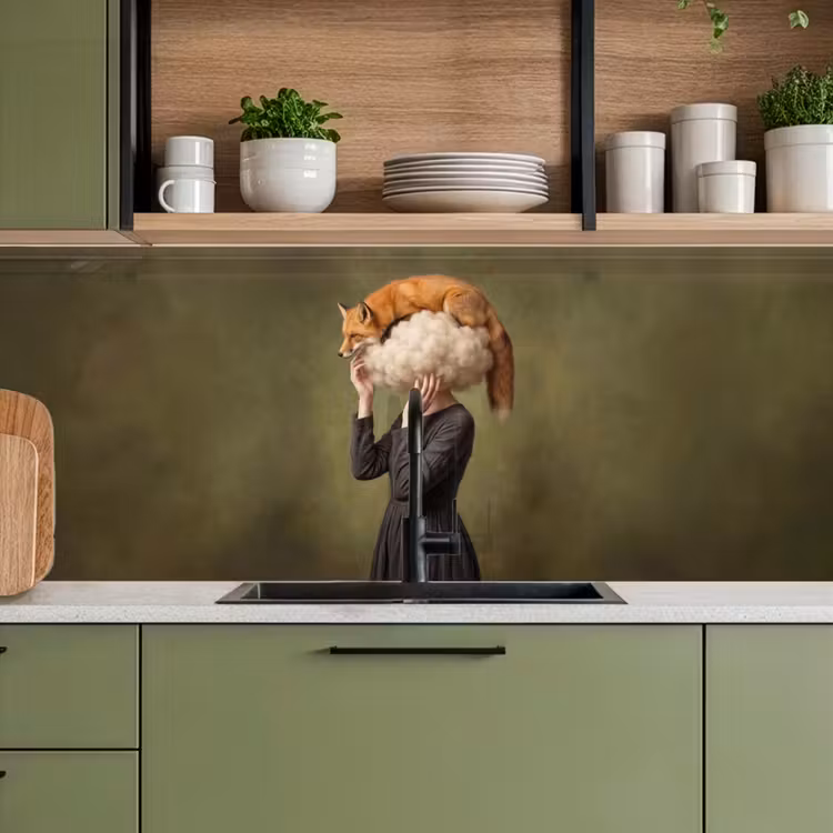 Keuken achterwand - Vos - Surrealistisch - Groen — 5