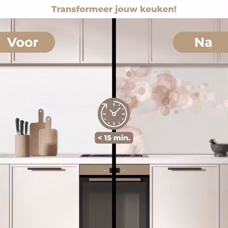 Keuken achterwand - Vrouw - Cirkels - Beige — 2