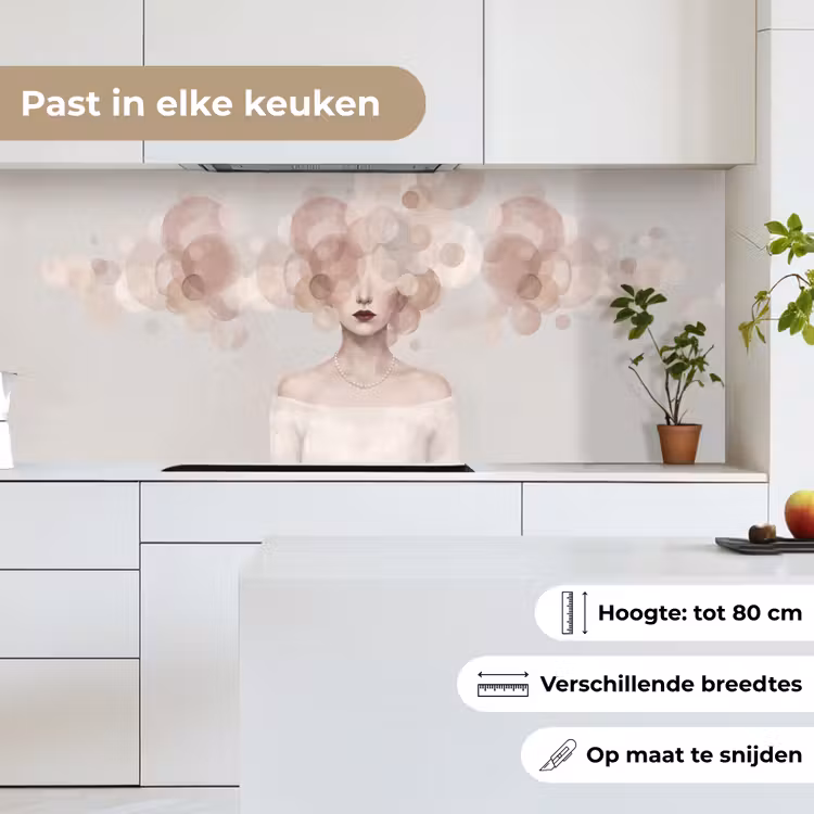 Keuken achterwand - Vrouw - Cirkels - Beige — 4