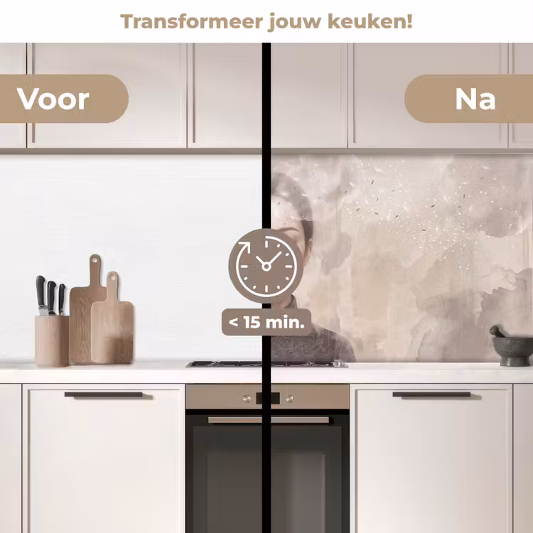 Keuken achterwand - Vrouw - Sereen - Grijs — 2