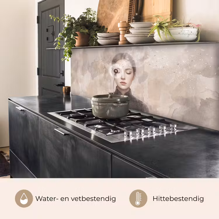Keuken achterwand - Vrouw - Sereen - Grijs — 3