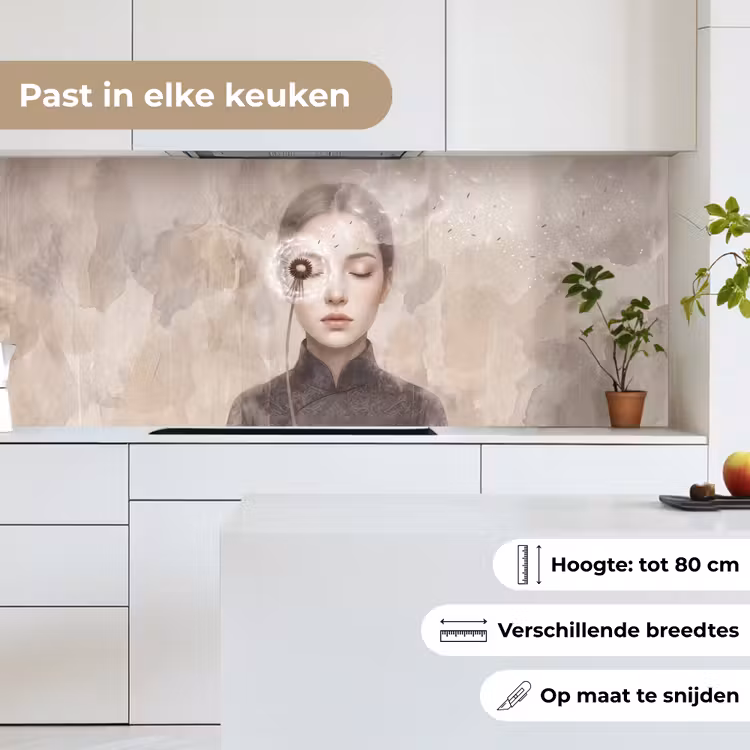 Keuken achterwand - Vrouw - Sereen - Grijs — 4