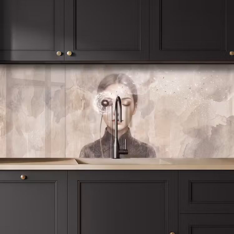 Keuken achterwand - Vrouw - Sereen - Grijs — 6