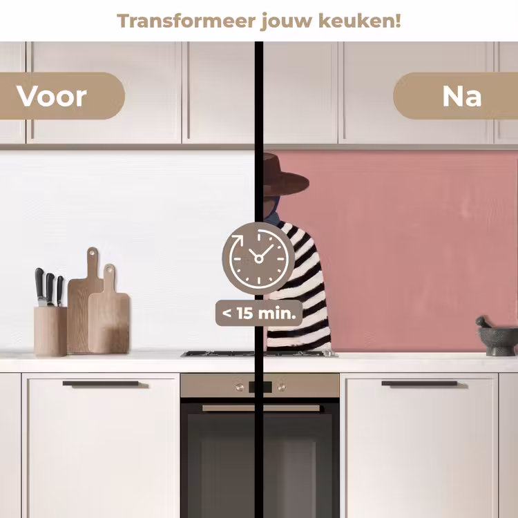 Keuken achterwand - Grafisch - Vrouw - Roze — 2