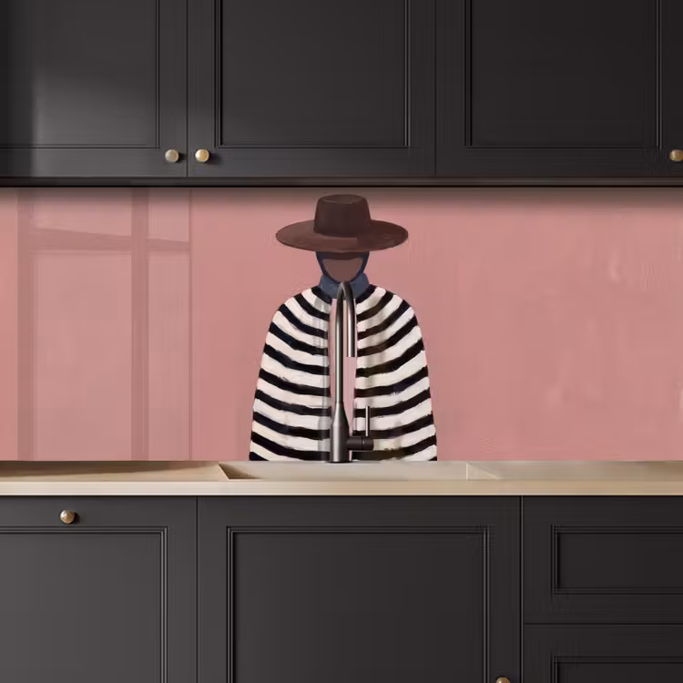 Keuken achterwand - Grafisch - Vrouw - Roze — 6