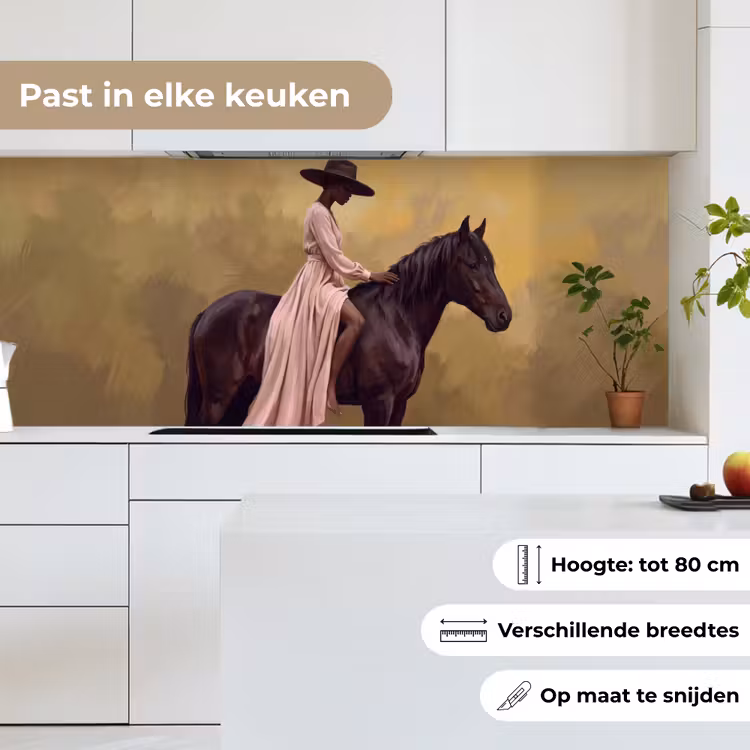 Keuken achterwand - Paard - Klassiek - Oker — 4