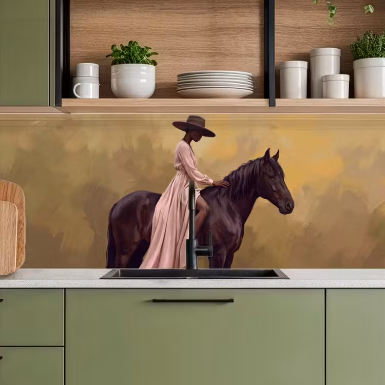 Keuken achterwand - Paard - Klassiek - Oker — 5