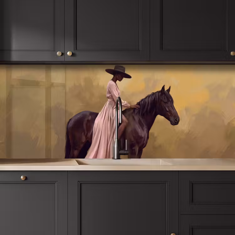 Keuken achterwand - Paard - Klassiek - Oker — 6