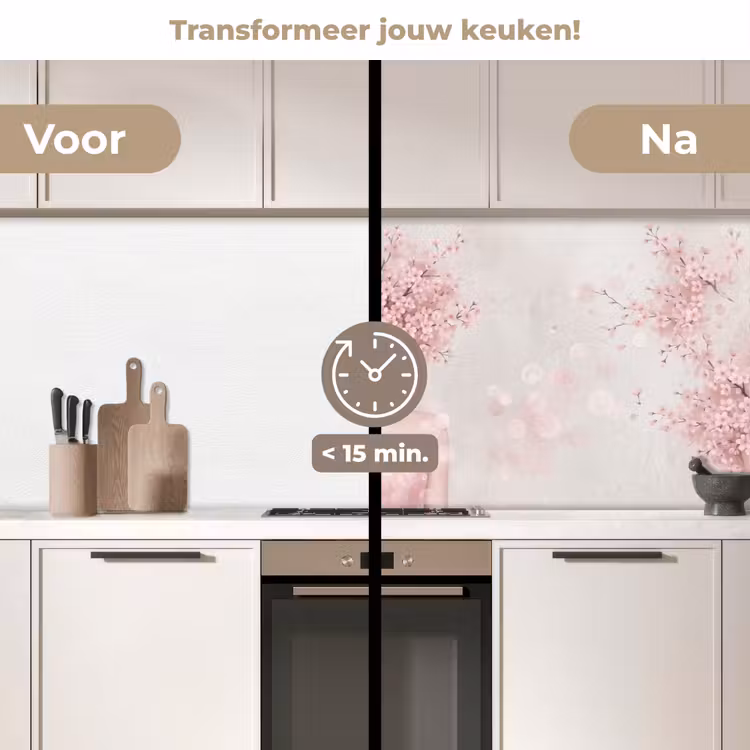Keuken achterwand - Portret - Kersenbloesem - Roze — 2