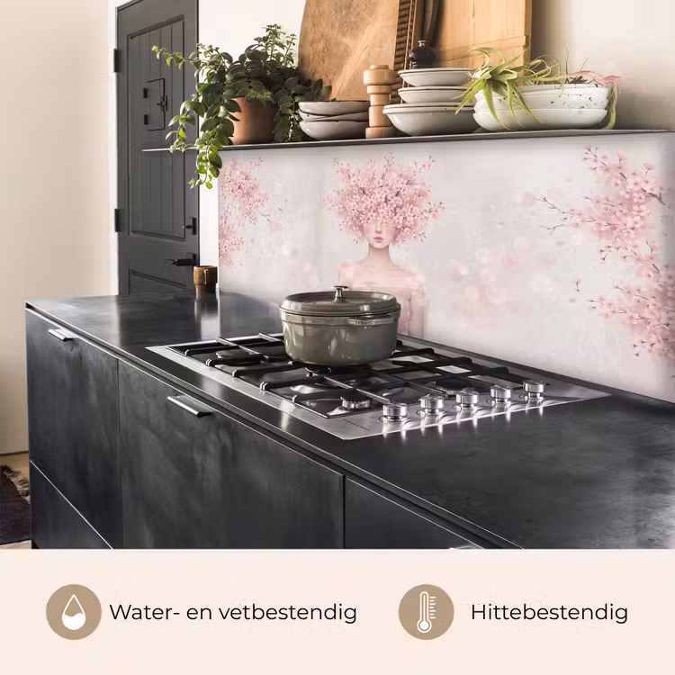Keuken achterwand - Portret - Kersenbloesem - Roze — 3