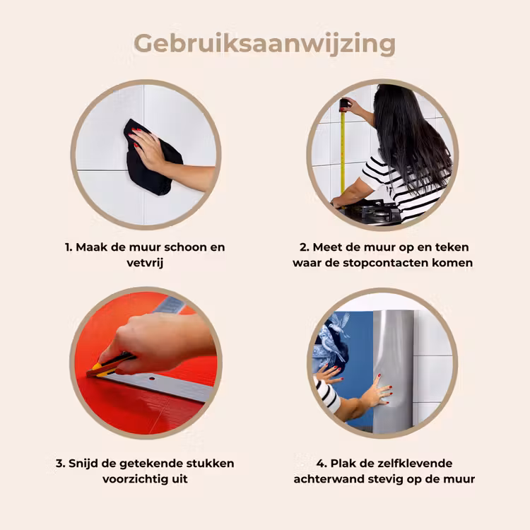 Keuken achterwand - Portret - Klassiek - Wit - Blauw — 7