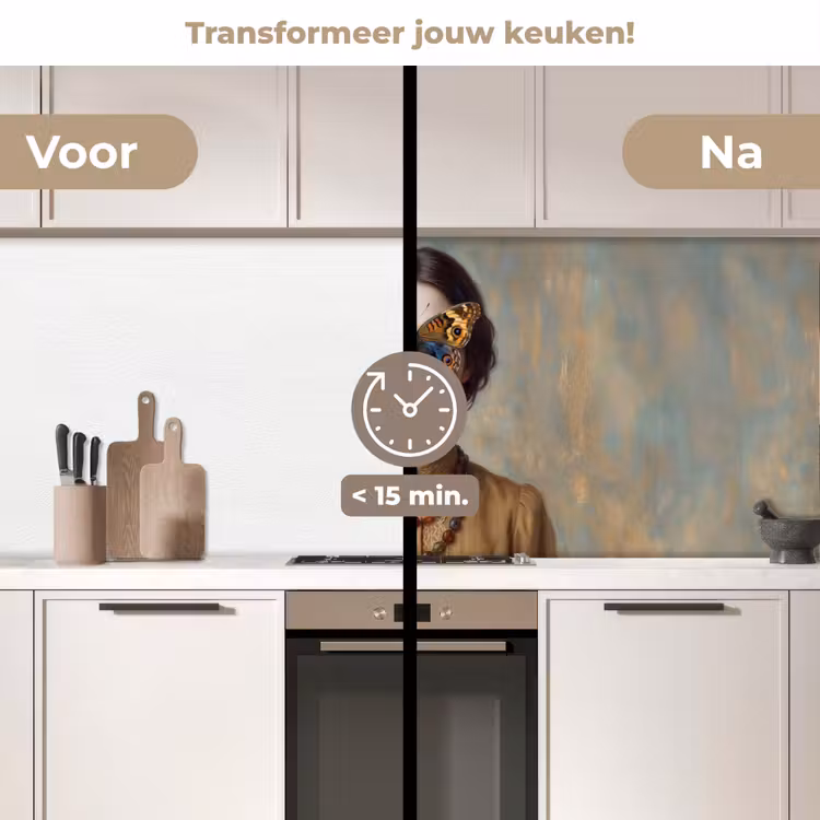 Keuken achterwand - Portret - Vlinder - Kleurrijk — 2