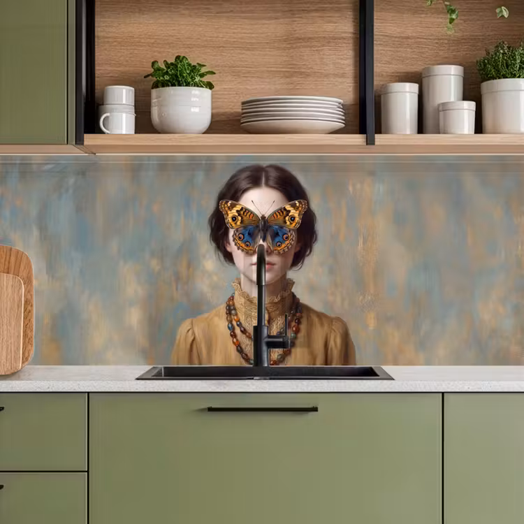 Keuken achterwand - Portret - Vlinder - Kleurrijk — 5