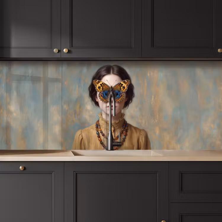Keuken achterwand - Portret - Vlinder - Kleurrijk — 6