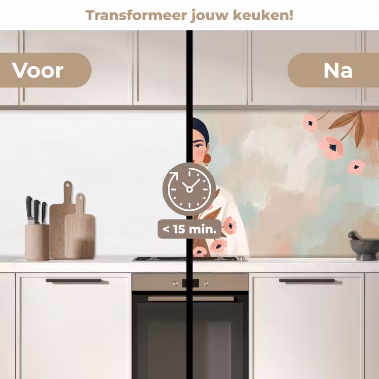 Keuken achterwand - Vrouw - Kimono - Pastel — 2
