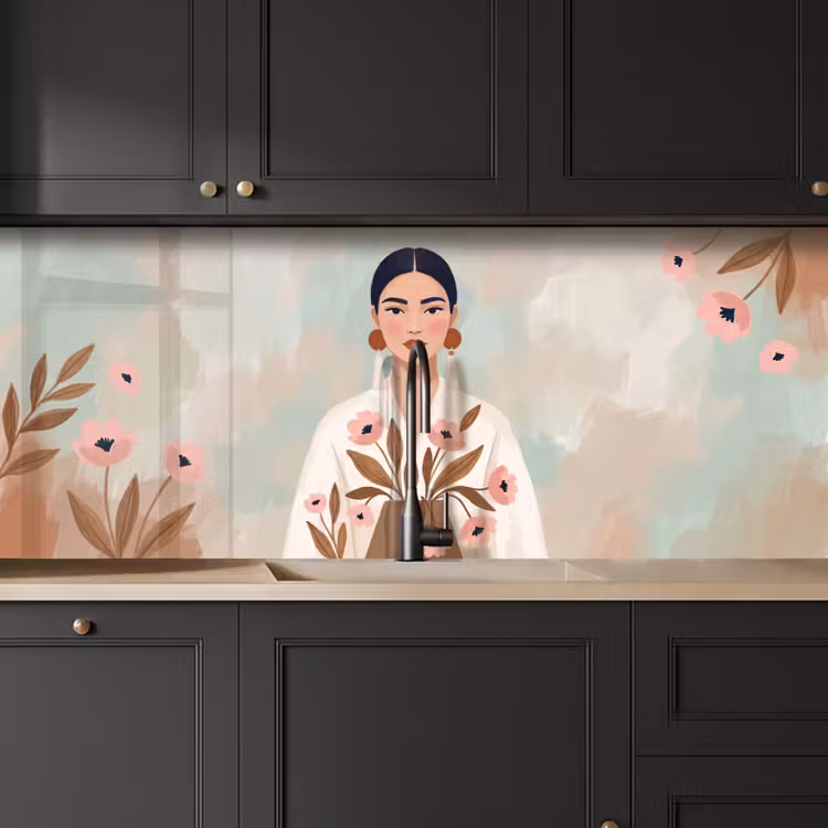 Keuken achterwand - Vrouw - Kimono - Pastel — 6