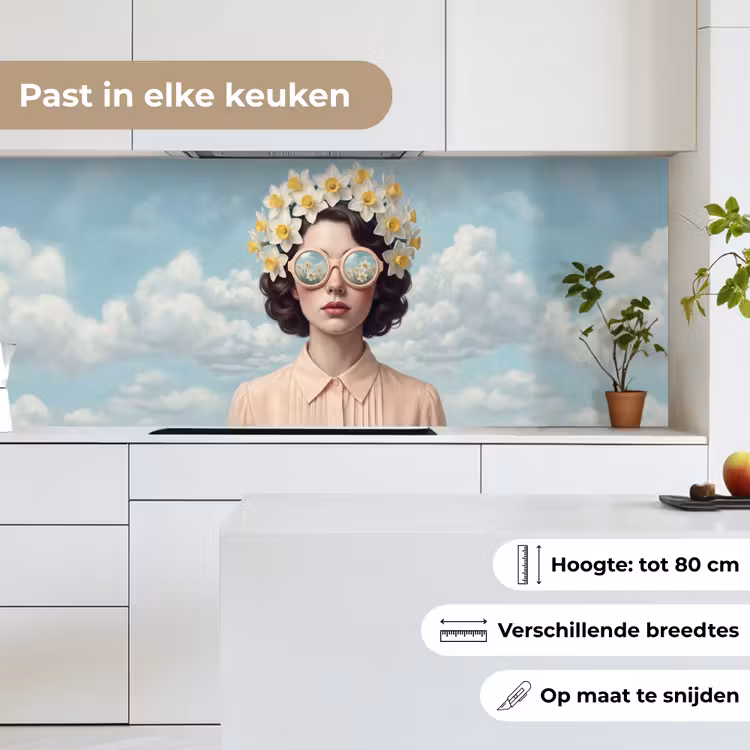 Keuken achterwand - Vrouw - Narcissen - Geel — 4