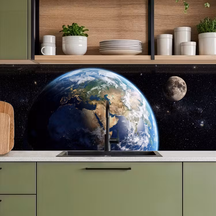 Keuken achterwand - Aarde - Ruimte - Blauw - Groen — 5