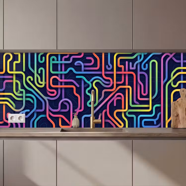 Keuken achterwand - Retro - Abstract - Neon — 1