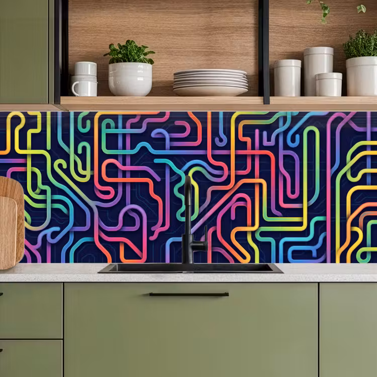 Keuken achterwand - Retro - Abstract - Neon — 5