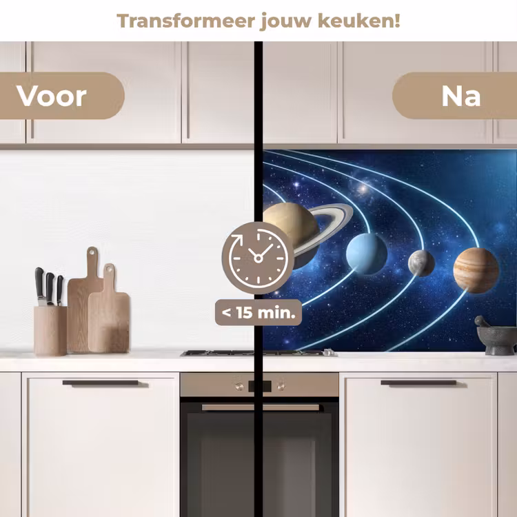 Keuken achterwand - Ruimte - Zonnestelsel - Blauw — 2