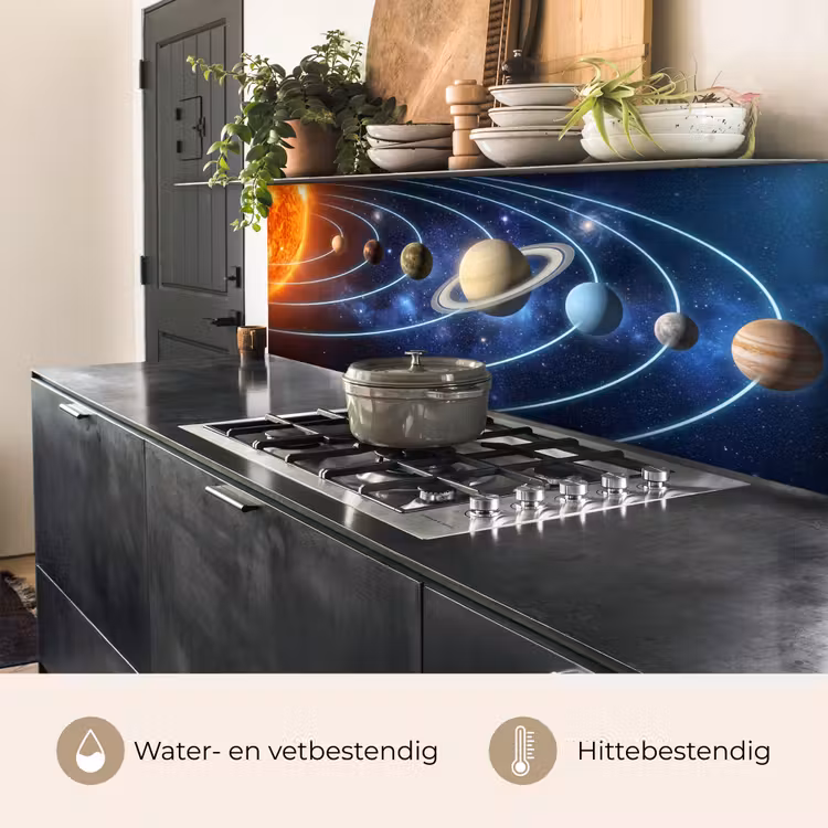 Keuken achterwand - Ruimte - Zonnestelsel - Blauw — 3