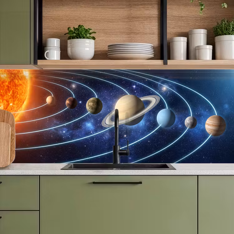 Keuken achterwand - Ruimte - Zonnestelsel - Blauw — 5