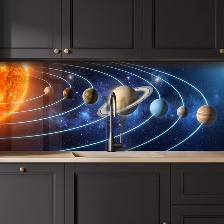 Keuken achterwand - Ruimte - Zonnestelsel - Blauw — 6