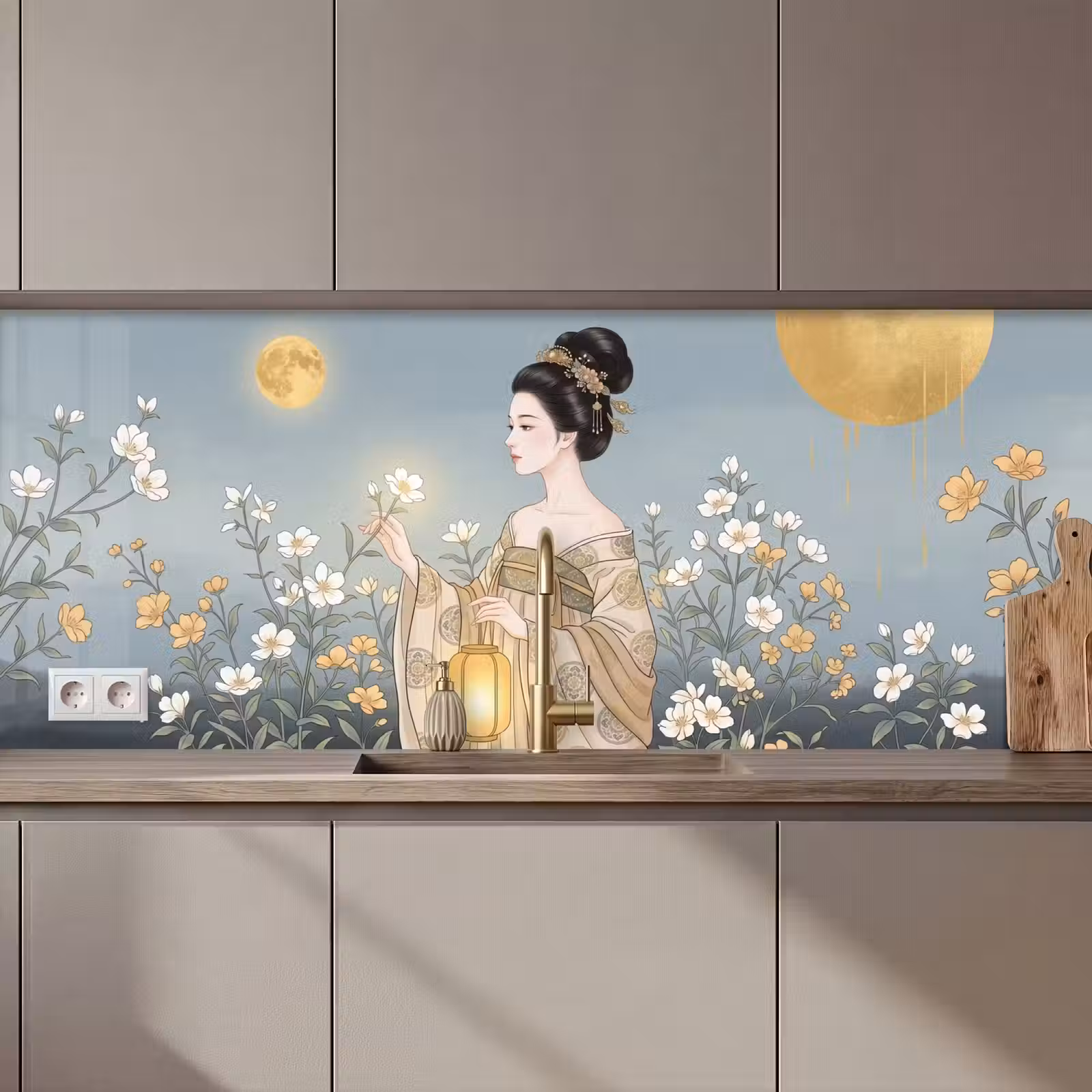 Keuken achterwand - Aziatisch - Vrouw - Kimono — 1