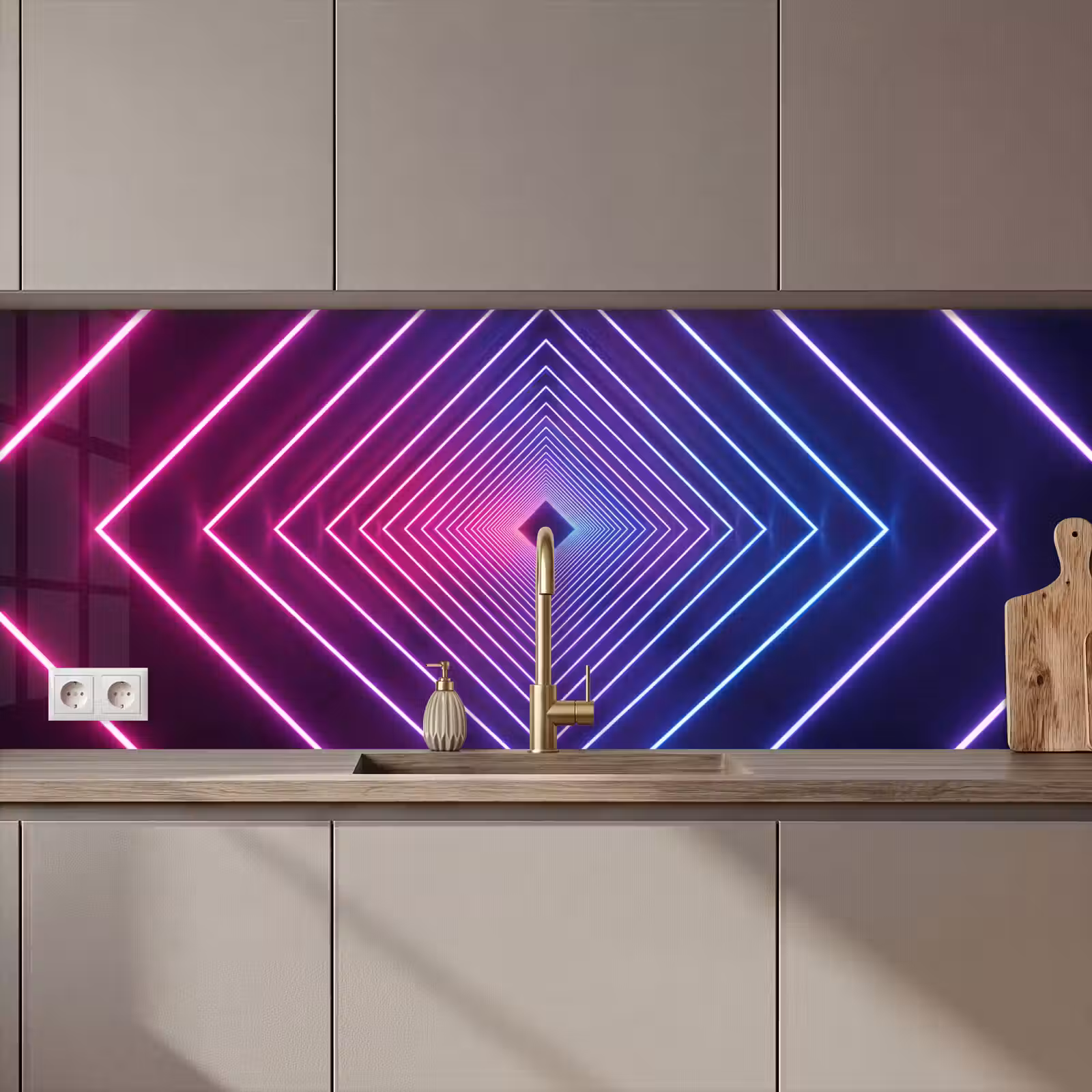 Keuken achterwand - Driedimensionaal - Tunnel - Ruimte — 1