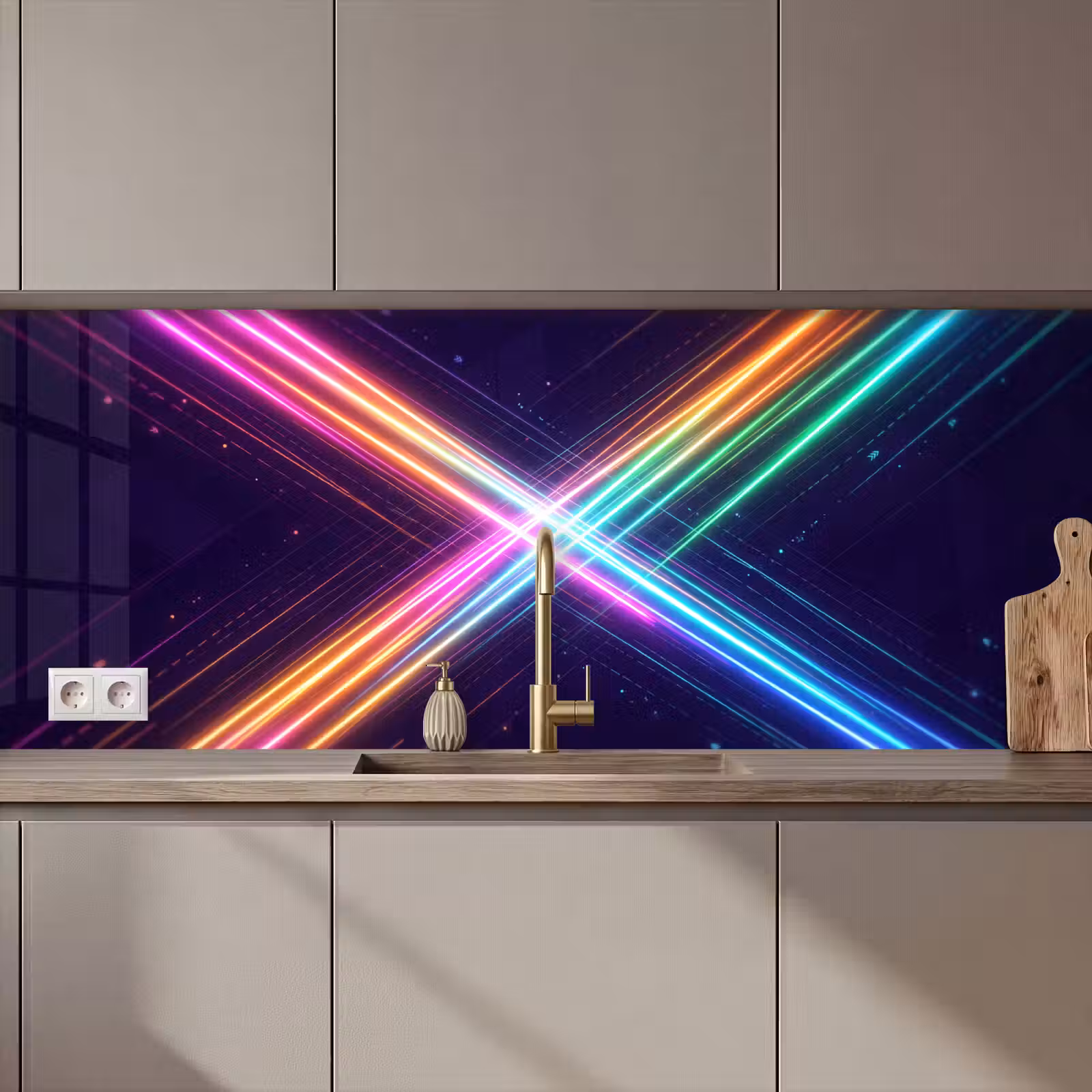 Keuken achterwand - Kruisen - Lasterstralen - Neon — 1
