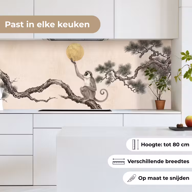 Keuken achterwand - Aap - Maan - Goud — 4