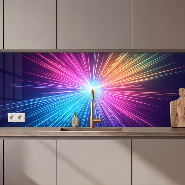 Keuken achterwand - Abstract - Light - Burst - Modern - Colorful — 1