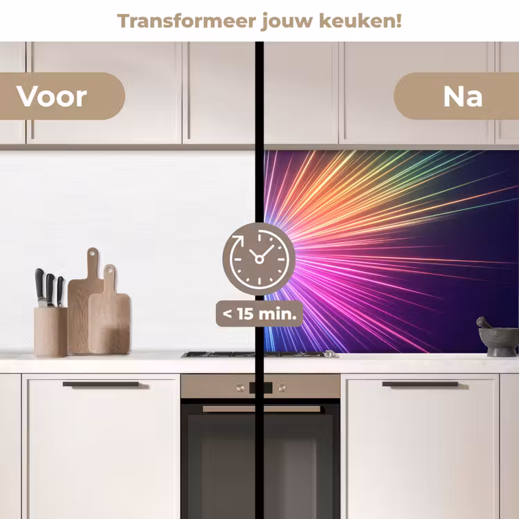Keuken achterwand - Abstract - Light - Burst - Modern - Colorful — 2