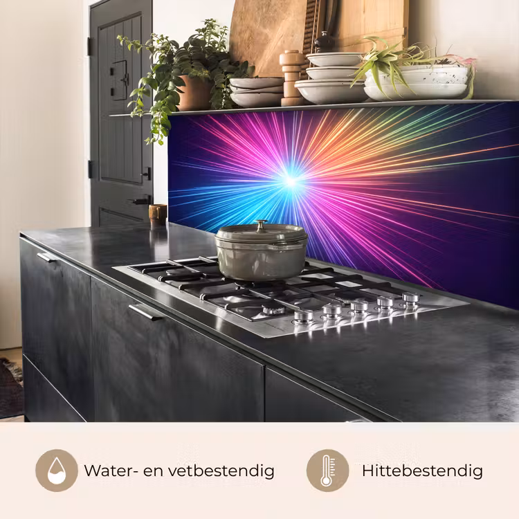 Keuken achterwand - Abstract - Light - Burst - Modern - Colorful — 3