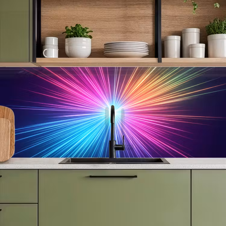 Keuken achterwand - Abstract - Light - Burst - Modern - Colorful — 5
